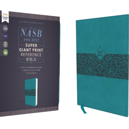 NASB, Super Giant Print Reference Bible, Leathersoft, Teal, Red Letter, 1995 Text, Comfort Print