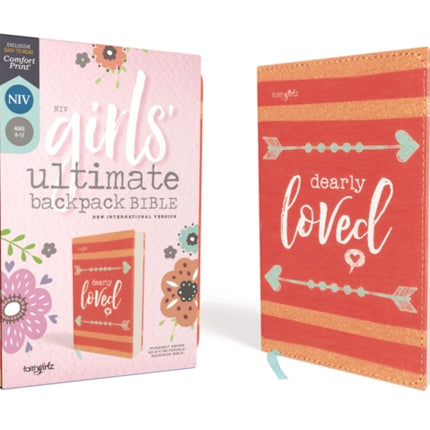 NIV, Girls' Ultimate Backpack Bible, Faithgirlz Edition, Compact, Flexcover, Coral, Red Letter, Comfort Print