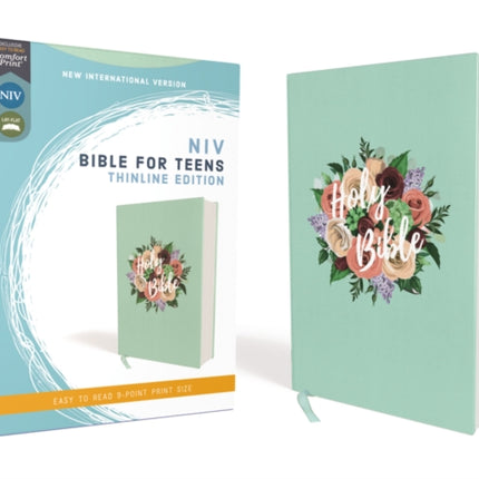 NIV, Bible for Teens, Thinline Edition, Cloth over Board, Floral, Red Letter, Comfort Print