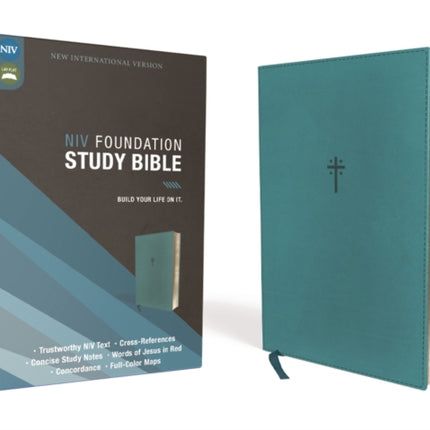 NIV, Foundation Study Bible, Leathersoft, Teal, Red Letter