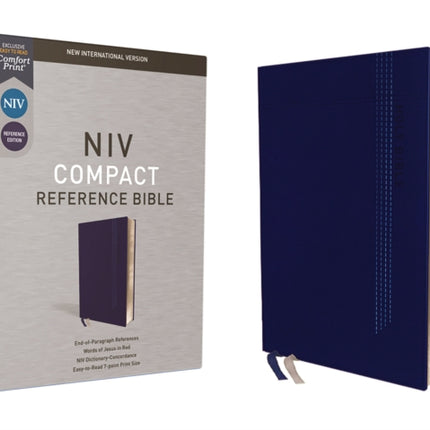 NIV, Reference Bible, Compact, Leathersoft, Blue, Red Letter, Comfort Print