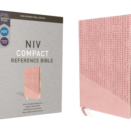 NIV, Reference Bible, Compact, Leathersoft, Pink, Red Letter, Comfort Print