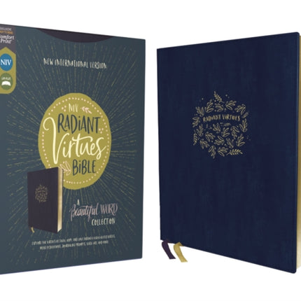 NIV, Radiant Virtues Bible: A Beautiful Word Collection, Leathersoft, Navy, Red Letter, Comfort Print: Explore the virtues of faith, hope, and love