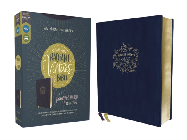 NIV, Radiant Virtues Bible: A Beautiful Word Collection, Leathersoft, Navy, Red Letter, Comfort Print: Explore the virtues of faith, hope, and love