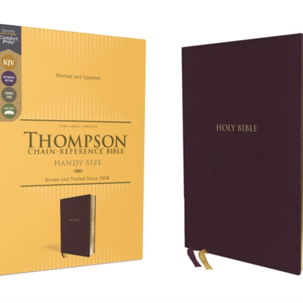 KJV, Thompson Chain-Reference Bible, Handy Size, Leathersoft, Burgundy, Red Letter, Comfort Print