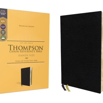 KJV, Thompson Chain-Reference Bible, Handy Size, European Bonded Leather, Black, Red Letter, Comfort Print