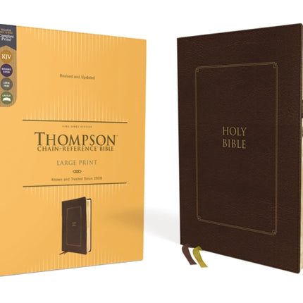 KJV, Thompson Chain-Reference Bible, Large Print, Leathersoft, Brown, Red Letter, Thumb Indexed, Comfort Print