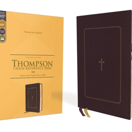 KJV, Thompson Chain-Reference Bible, Leathersoft, Burgundy, Red Letter, Thumb Indexed, Comfort Print