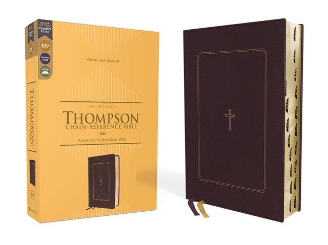 KJV, Thompson Chain-Reference Bible, Leathersoft, Burgundy, Red Letter, Thumb Indexed, Comfort Print