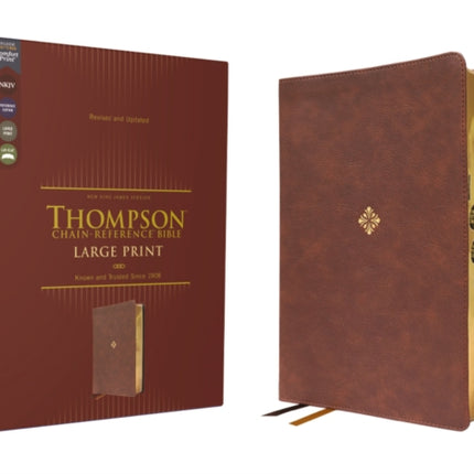 NKJV, Thompson Chain-Reference Bible, Large Print, Leathersoft, Brown, Red Letter, Thumb Indexed, Comfort Print