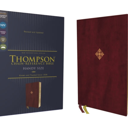 NIV, Thompson Chain-Reference Bible, Handy Size, Leathersoft, Burgundy, Red Letter, Comfort Print