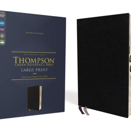 NIV, Thompson Chain-Reference Bible, Large Print, European Bonded Leather, Black, Thumb Indexed, Red Letter, Comfort Print