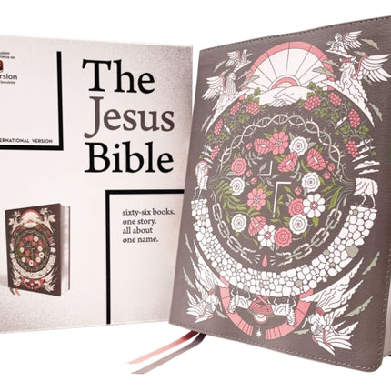 The Jesus Bible Artist Edition, NIV, Leathersoft, Gray Floral, Comfort Print