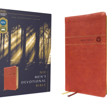 NIV, Men's Devotional Bible (By Men, for Men), Leathersoft, Brown, Comfort Print