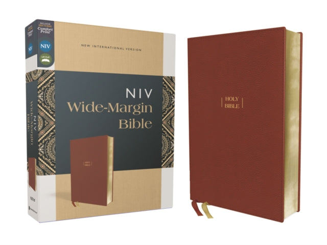 NIV, Wide Margin Bible (A Bible that Welcomes Note-Taking), Leathersoft, Brown, Red Letter, Comfort Print