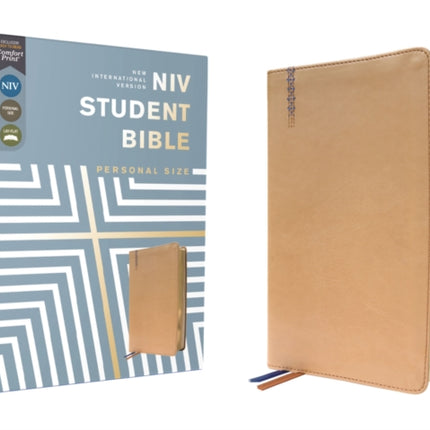 NIV, Student Bible, Personal Size, Leathersoft, Tan, Thumb Indexed, Comfort Print