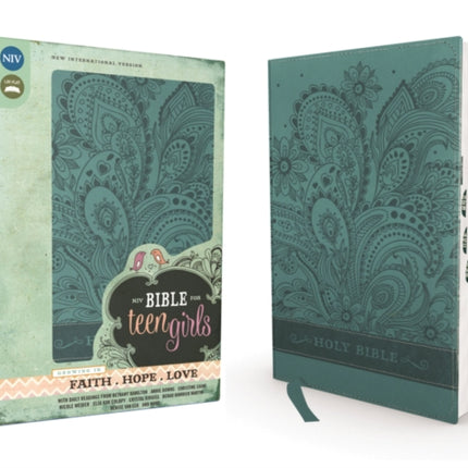 NIV, Bible for Teen Girls, Leathersoft, Blue, Thumb Indexed Tabs: Growing in Faith, Hope, and Love