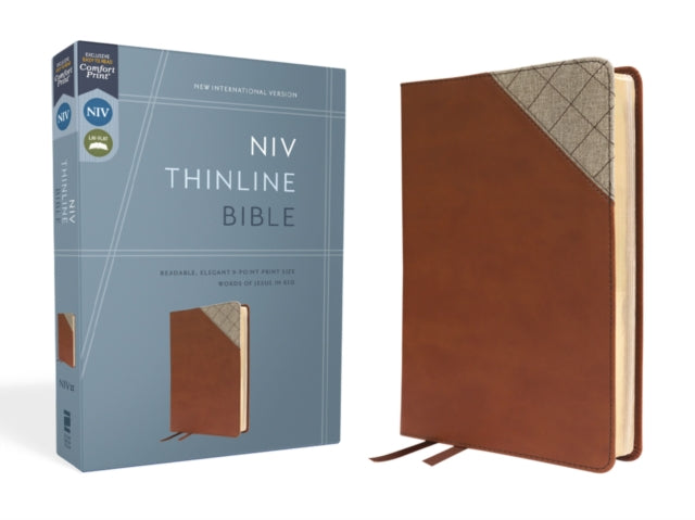 NIV, Thinline Bible, Leathersoft, Brown, Red Letter, Comfort Print