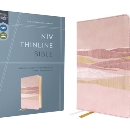 NIV, Thinline Bible, Leathersoft, Pink, Red Letter, Comfort Print