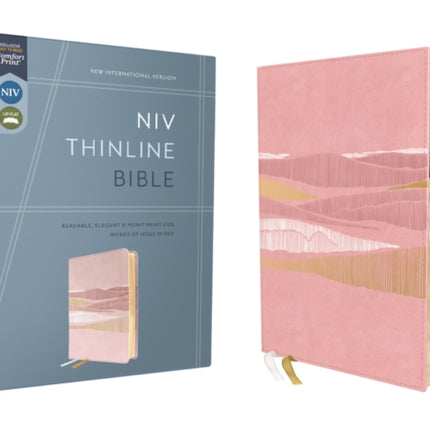 NIV, Thinline Bible, Leathersoft, Pink, Red Letter, Thumb Indexed, Comfort Print