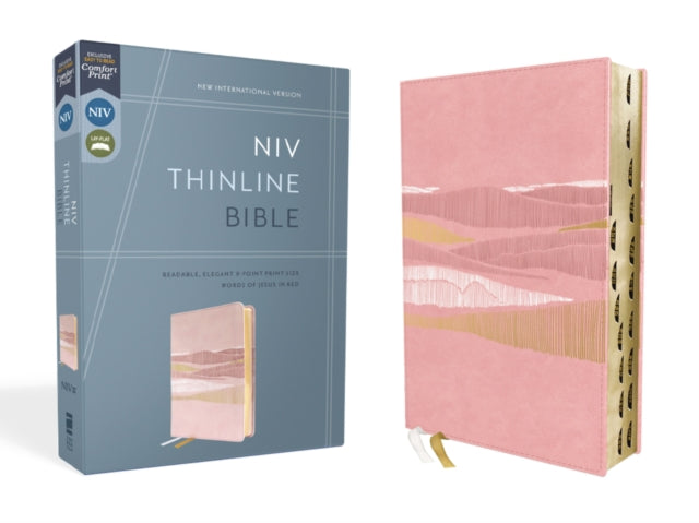 NIV, Thinline Bible, Leathersoft, Pink, Red Letter, Thumb Indexed, Comfort Print