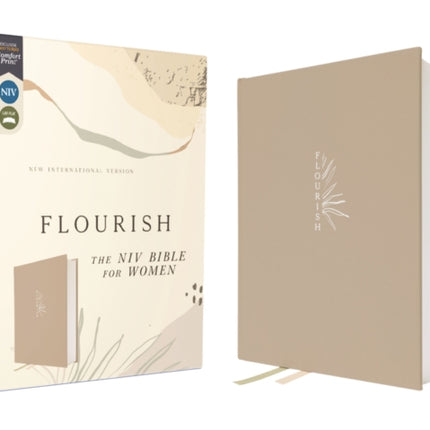 Flourish: The NIV Bible for Women, Cloth over Board, Cream, Comfort Print