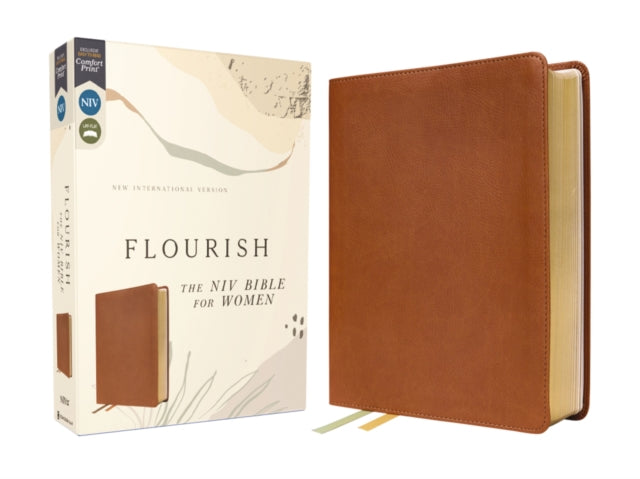 Flourish: The NIV Bible for Women, Leathersoft, Brown, Comfort Print