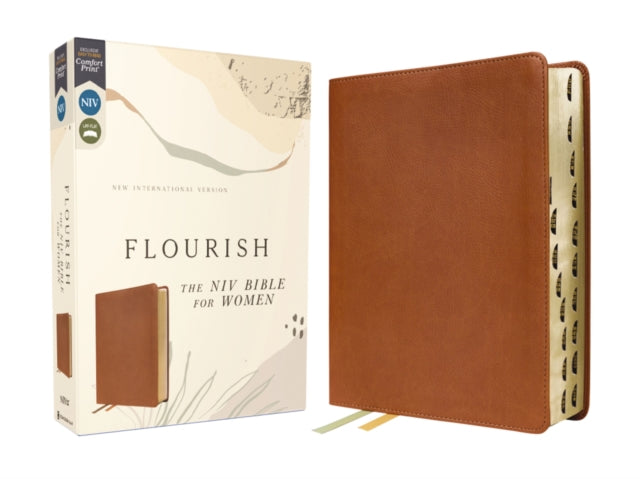 Flourish: The NIV Bible for Women, Leathersoft, Brown, Thumb Indexed, Comfort Print