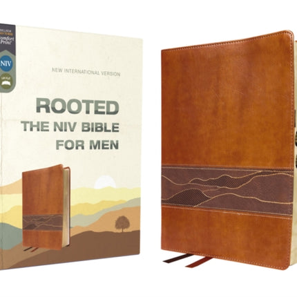 Rooted: The NIV Bible for Men, Leathersoft, Brown, Thumb Indexed, Comfort Print