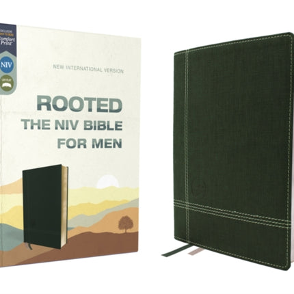 Rooted: The NIV Bible for Men, Leathersoft, Green, Comfort Print