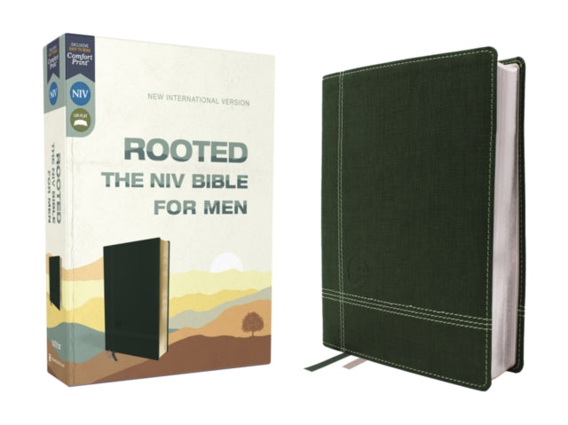 Rooted: The NIV Bible for Men, Leathersoft, Green, Comfort Print