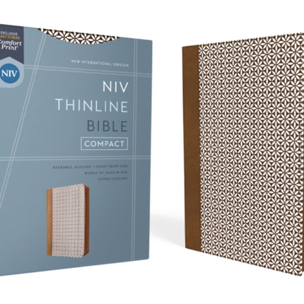 NIV Thinline Bible Compact Leathersoft BrownWhite
