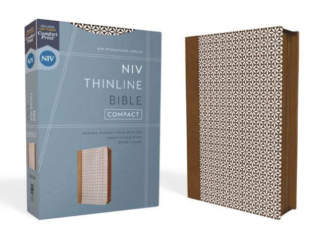 NIV Thinline Bible Compact Leathersoft BrownWhite