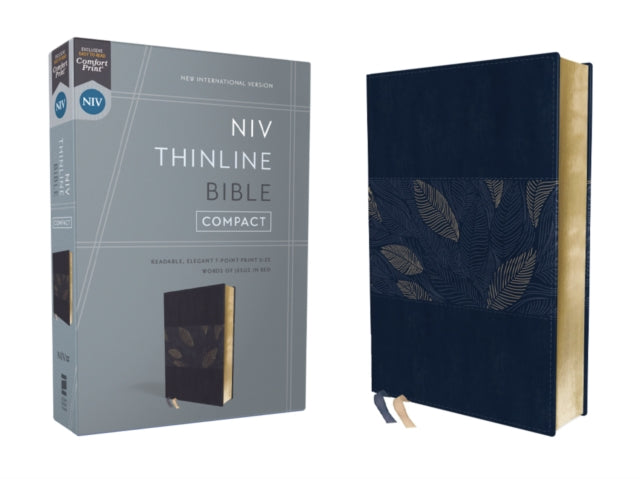 NIV, Thinline Bible, Compact, Leathersoft, Blue Floral, Red Letter, Comfort Print