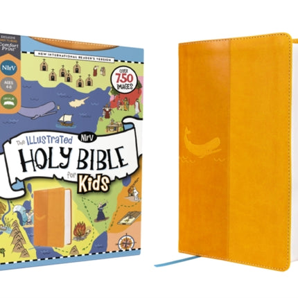 NIrV The Illustrated Holy Bible for Kids Leathersoft Yellow Full Color Comfort Print