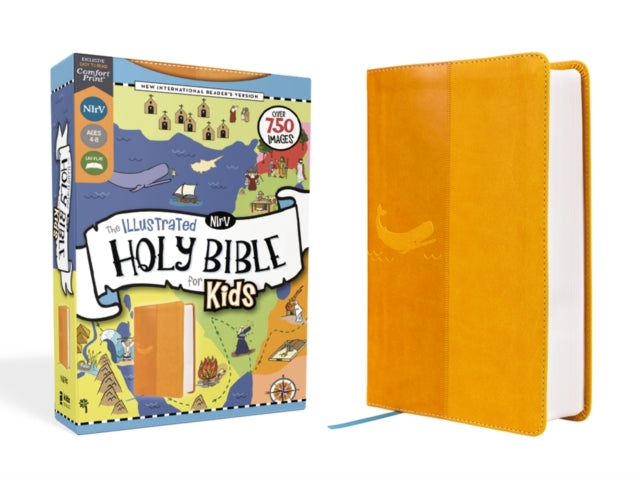 NIrV The Illustrated Holy Bible for Kids Leathersoft Yellow Full Color Comfort Print