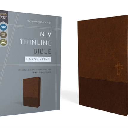 Niv Thinline Bible Large Print Leathersoft Brown