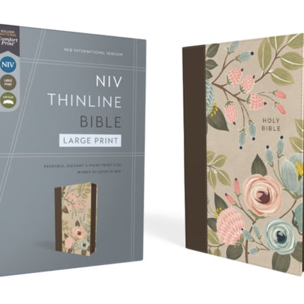 NIV Thinline Bible Large Print Leathersoft Floral