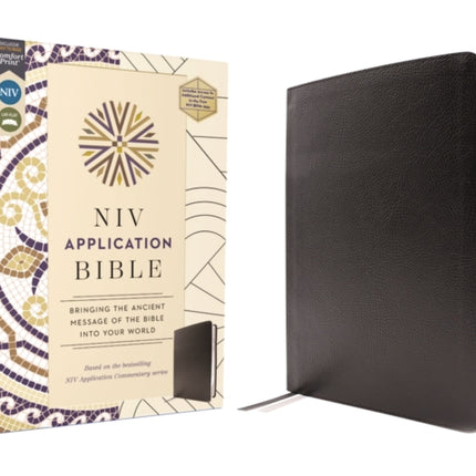 NIV Application Bible European Bonded Leather Black Red Letter Comfort Print