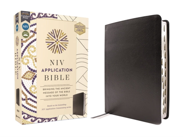 NIV Application Bible European Bonded Leather Black Red Letter Thumb Indexed Comfort Print