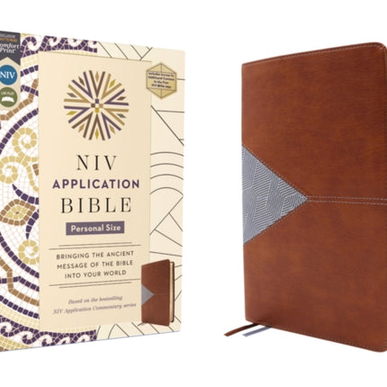 NIV Application Bible Personal Size Leathersoft BrownBlue Red Letter Comfort Print