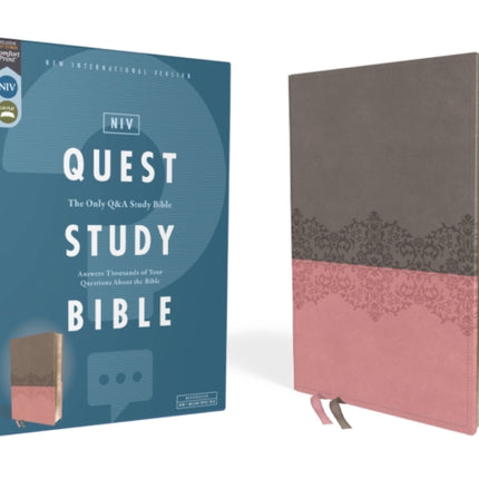 NIV Quest Study Bible Leathersoft GrayPink