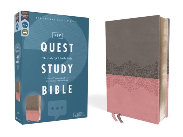 NIV Quest Study Bible Leathersoft GrayPink