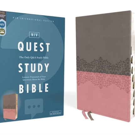 NIV Quest Study Bible Leathersoft GrayPink Thumb