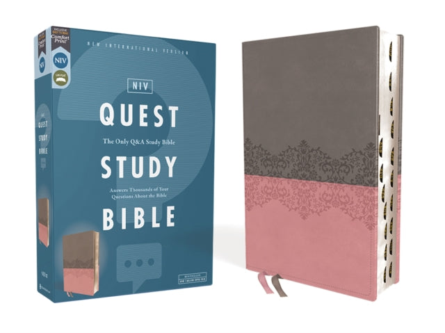NIV Quest Study Bible Leathersoft GrayPink Thumb