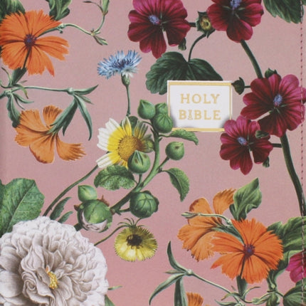 NIV Artisan Collection Bible Large Print Leathersoft Blush Floral Red Letter Comfort Print