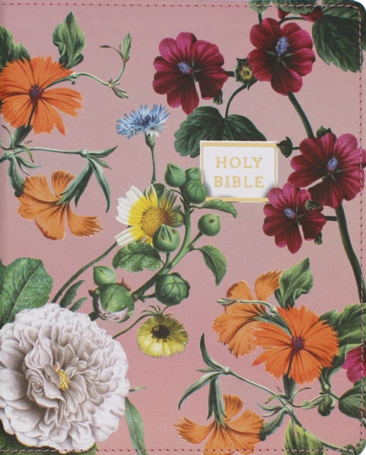 NIV Artisan Collection Bible Large Print Leathersoft Blush Floral Red Letter Comfort Print