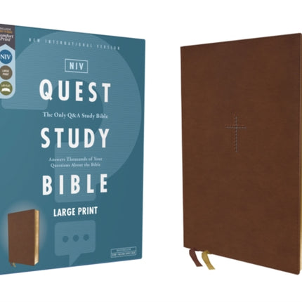 Niv Quest Study Bible Large Print Leathersoft
