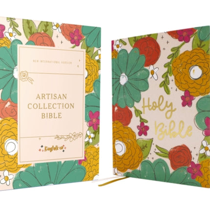NIV Artisan Collection Bible Cloth over Board MultiColorFloral Red Letter Comfort Print