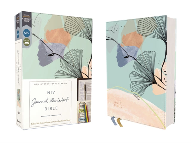 NIV Journal the Word Bible Perfect for NoteTaking Leathersoft TealFloral Red Letter Comfort Print
